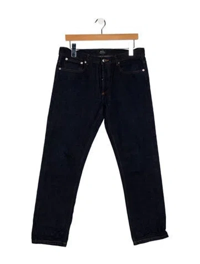 Pre-owned Apc Mid-rise Straight Leg Jeans In Blue