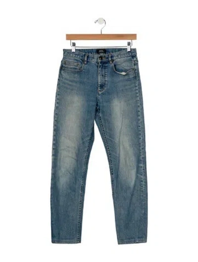 Pre-owned Apc Mid-rise Straight Leg Jeans In Blue