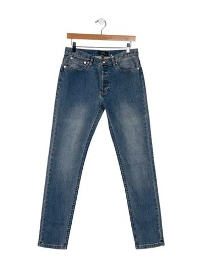 Pre-owned Apc Mid-rise Straight Leg Jeans In Blue