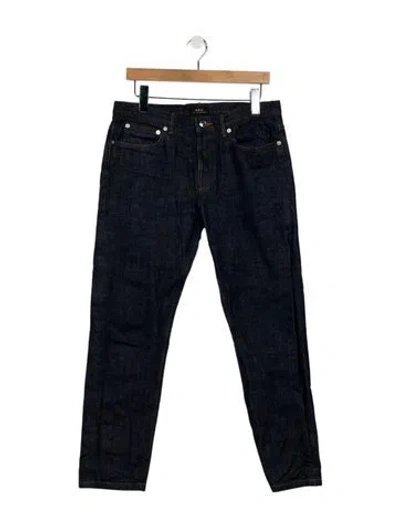 Pre-owned A.p.c. Mid-rise Straight Leg Jeans In Blue