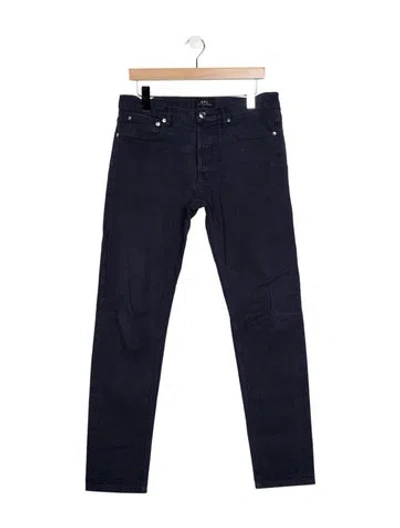 Pre-owned A.p.c. Mid-rise Straight Leg Jeans In Blue