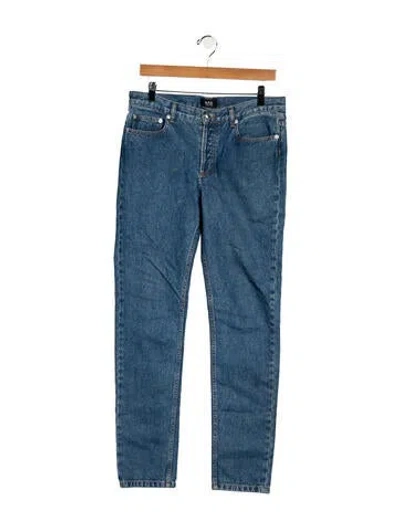 Pre-owned A.p.c. Mid-rise Straight Leg Jeans In Blue