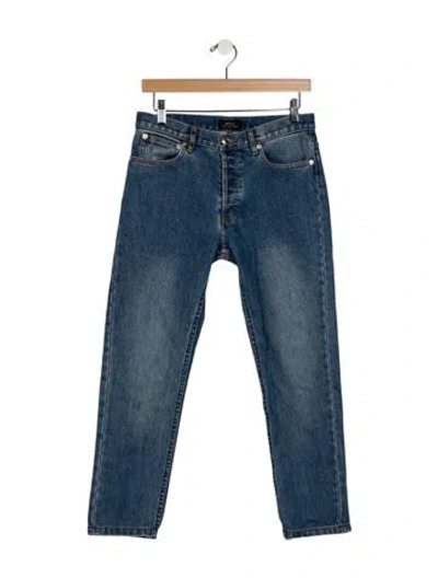Pre-owned A.p.c. Mid-rise Straight Leg Jeans In Blue