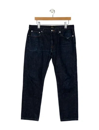 Pre-owned Apc Mid-rise Straight Leg Jeans In Blue
