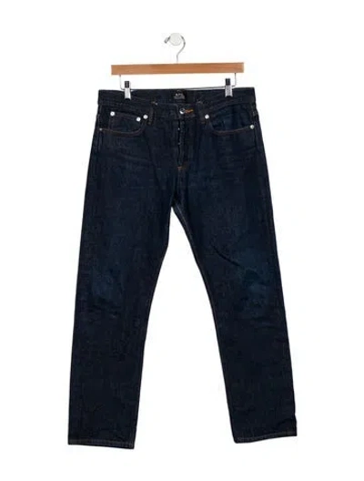 Pre-owned Apc Mid-rise Straight Leg Jeans In Blue
