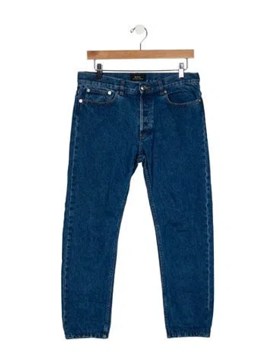 Pre-owned Apc Mid-rise Straight Leg Jeans In Blue