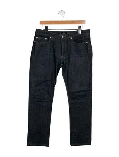 Pre-owned Apc Mid-rise Straight Leg Jeans In Blue
