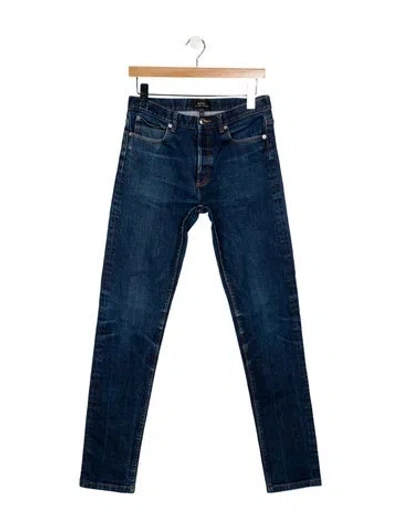 Pre-owned Apc Mid-rise Straight Leg Jeans In Blue