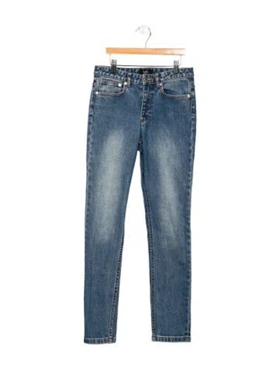 Pre-owned Apc Mid-rise Straight Leg Jeans In Blue