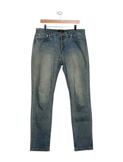 Pre-owned Apc Mid-rise Straight Leg Jeans In Blue