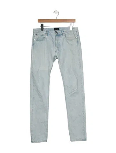 Pre-owned A.p.c. Mid-rise Straight Leg Jeans In Blue