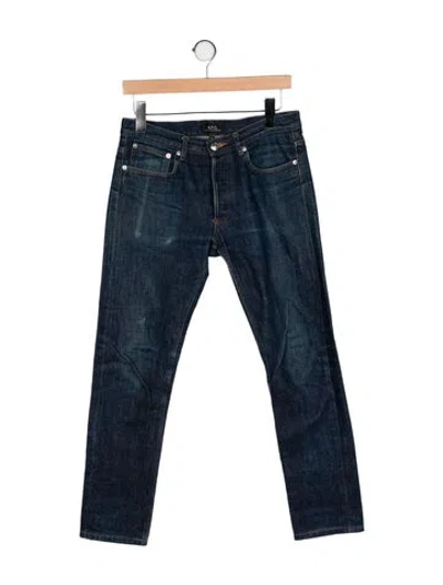 Pre-owned A.p.c. Mid-rise Straight Leg Jeans In Blue
