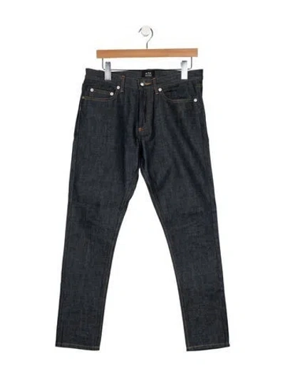 Pre-owned A.p.c. Mid-rise Straight Leg Jeans In Blue