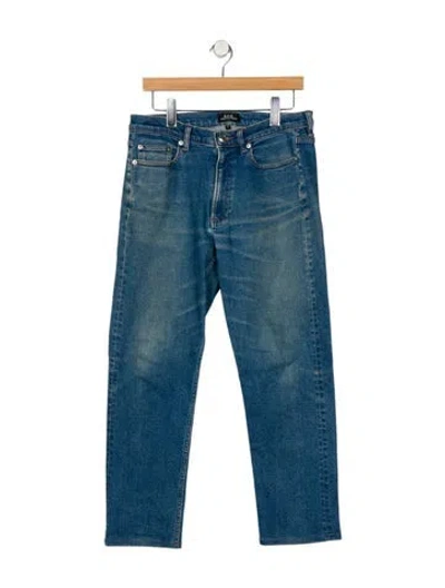 Pre-owned A.p.c. Mid-rise Straight Leg Jeans In Blue