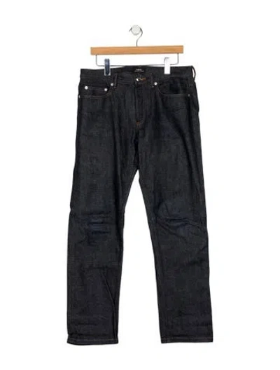 Pre-owned A.p.c. Mid-rise Straight Leg Jeans In Blue