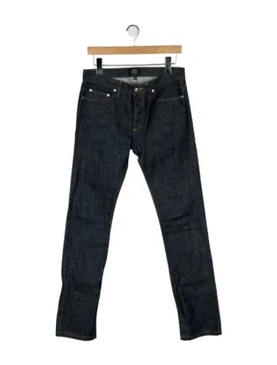 Pre-owned Apc Mid-rise Straight Leg Jeans In Blue