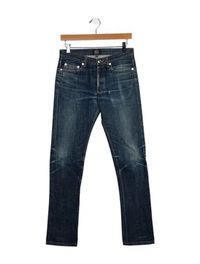 Pre-owned Apc Mid-rise Straight Leg Jeans In Blue