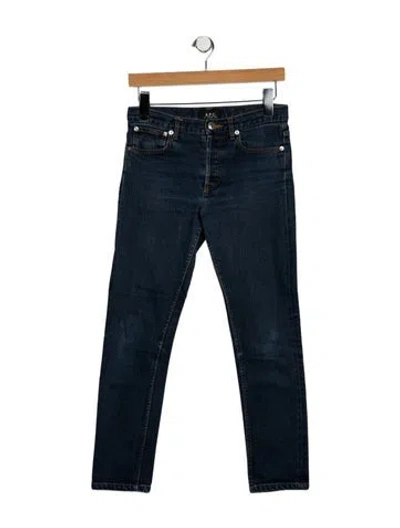 Pre-owned A.p.c. Mid-rise Straight Leg Jeans In Blue