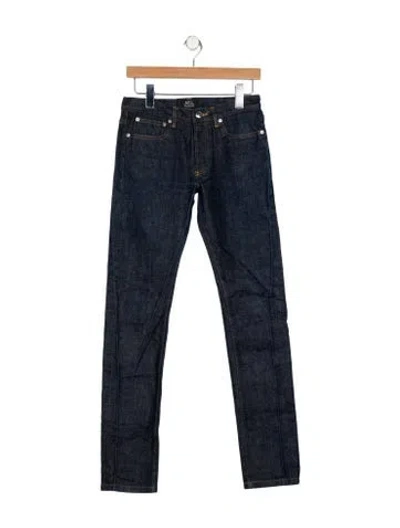Pre-owned A.p.c. Mid-rise Straight Leg Jeans In Blue
