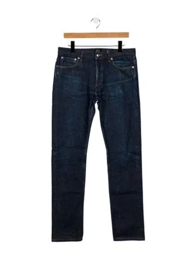 Pre-owned A.p.c. Mid-rise Straight Leg Jeans In Blue