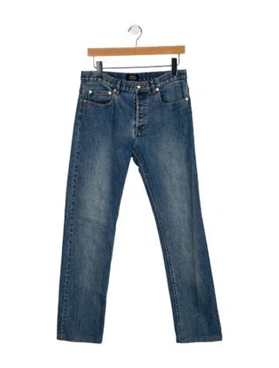 Pre-owned Apc Mid-rise Straight Leg Jeans In Blue