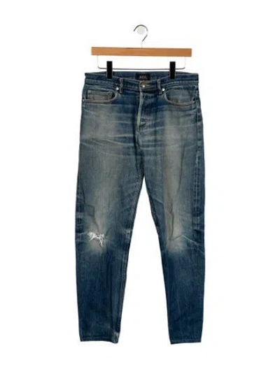 Pre-owned A.p.c. Mid-rise Straight Leg Jeans In Blue