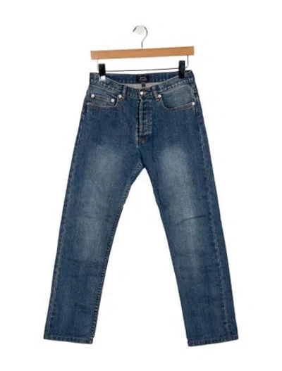 Pre-owned A.p.c. Mid-rise Straight Leg Jeans In Blue