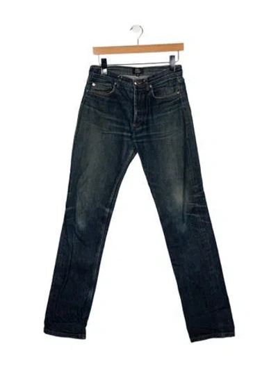Pre-owned Apc Mid-rise Straight Leg Jeans In Blue