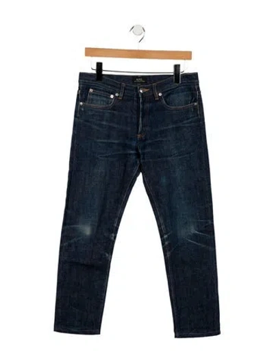 Pre-owned Apc Mid-rise Straight Leg Jeans In Blue