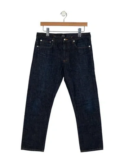 Pre-owned Apc Mid-rise Straight Leg Jeans In Blue