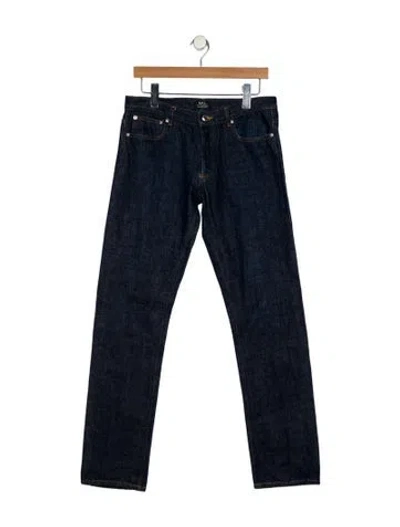 Pre-owned A.p.c. Mid-rise Straight Leg Jeans In Blue