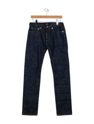 Pre-owned A.p.c. Mid-rise Straight Leg Jeans In Blue