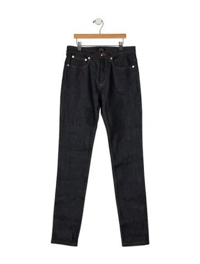 Pre-owned A.p.c. Mid-rise Straight Leg Jeans In Blue