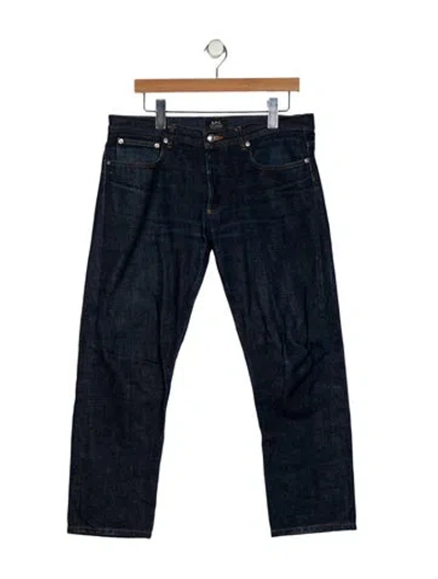 Pre-owned A.p.c. Mid-rise Straight Leg Jeans In Blue