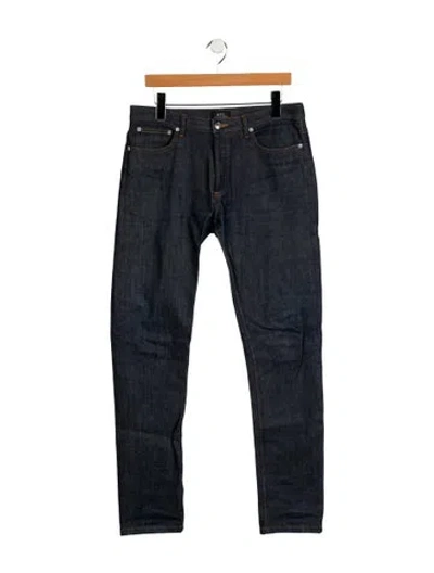 Pre-owned A.p.c. Mid-rise Straight Leg Jeans In Blue