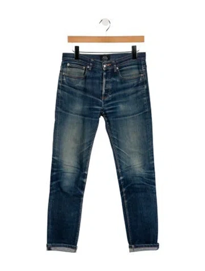 Pre-owned A.p.c. Mid-rise Straight Leg Jeans In Blue