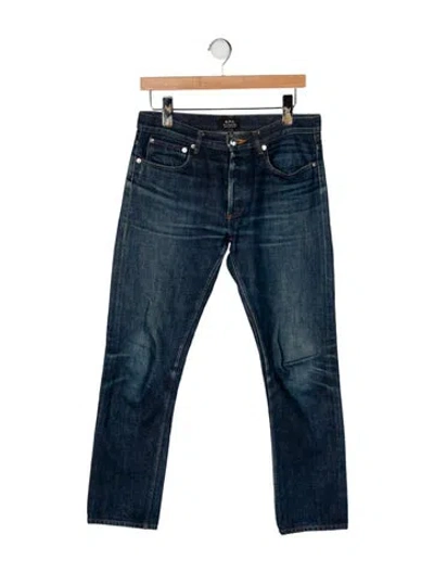 Pre-owned A.p.c. Mid-rise Straight Leg Jeans In Blue
