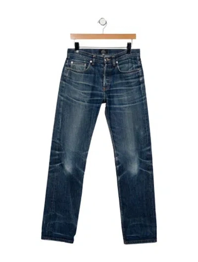 Pre-owned A.p.c. Mid-rise Straight Leg Jeans In Blue