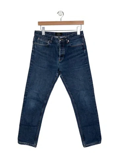 Pre-owned A.p.c. Mid-rise Straight Leg Jeans In Blue