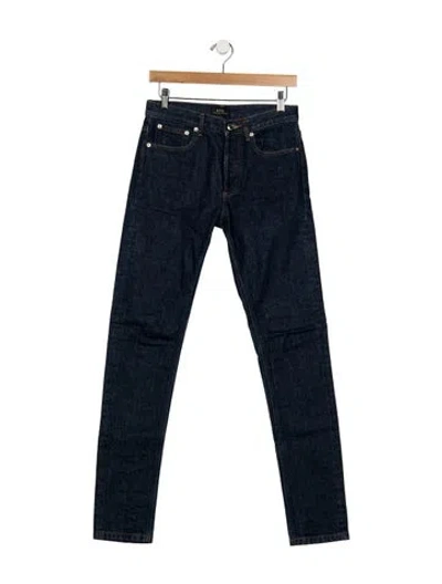 Pre-owned A.p.c. Mid-rise Straight Leg Jeans In Blue