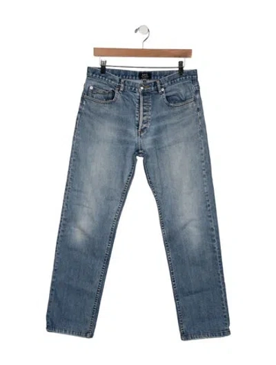 Pre-owned A.p.c. Mid-rise Straight Leg Jeans In Blue