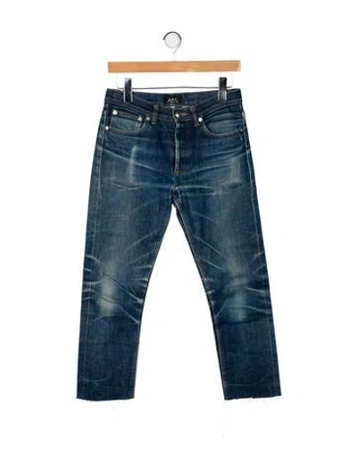 Pre-owned A.p.c. Mid-rise Straight Leg Jeans In Blue