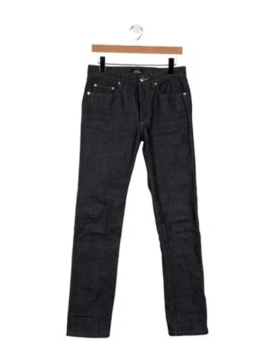 Pre-owned A.p.c. Mid-rise Straight Leg Jeans In Blue