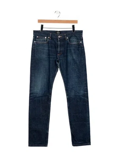 Pre-owned A.p.c. Mid-rise Straight Leg Jeans In Blue