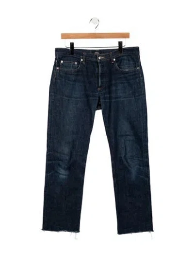 Pre-owned A.p.c. Mid-rise Straight Leg Jeans In Blue