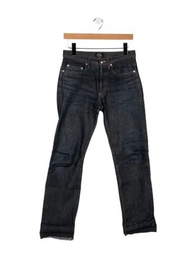 Pre-owned A.p.c. Mid-rise Straight Leg Jeans In Blue