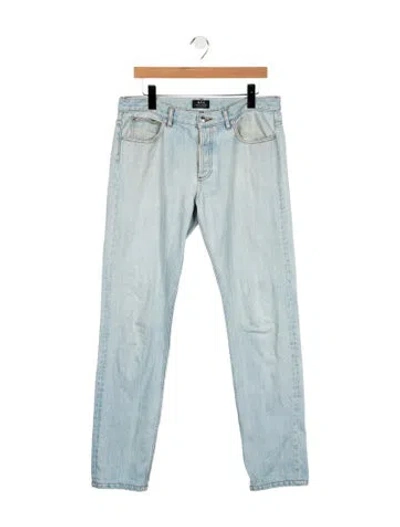 Pre-owned A.p.c. Mid-rise Straight Leg Jeans In Blue