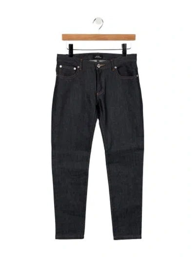 Pre-owned A.p.c. Mid-rise Straight Leg Jeans In Blue