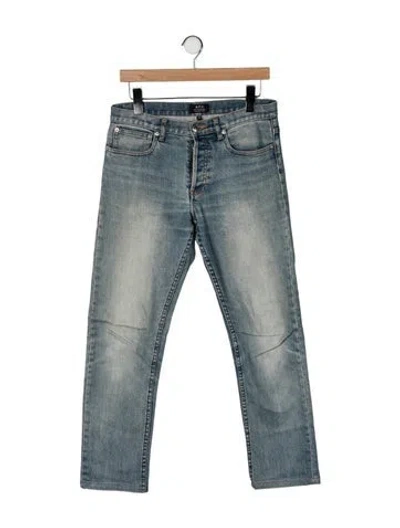 Pre-owned A.p.c. Mid-rise Straight Leg Jeans In Blue