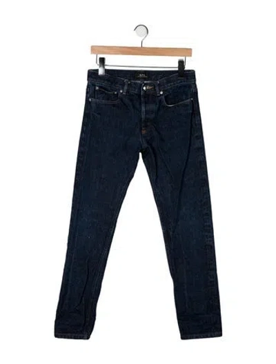 Pre-owned A.p.c. Mid-rise Straight Leg Jeans In Blue